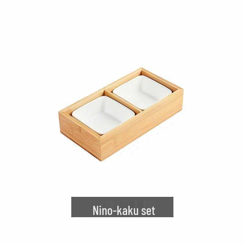Wooden Multi-Compartment Tea Tray & Snack Plate