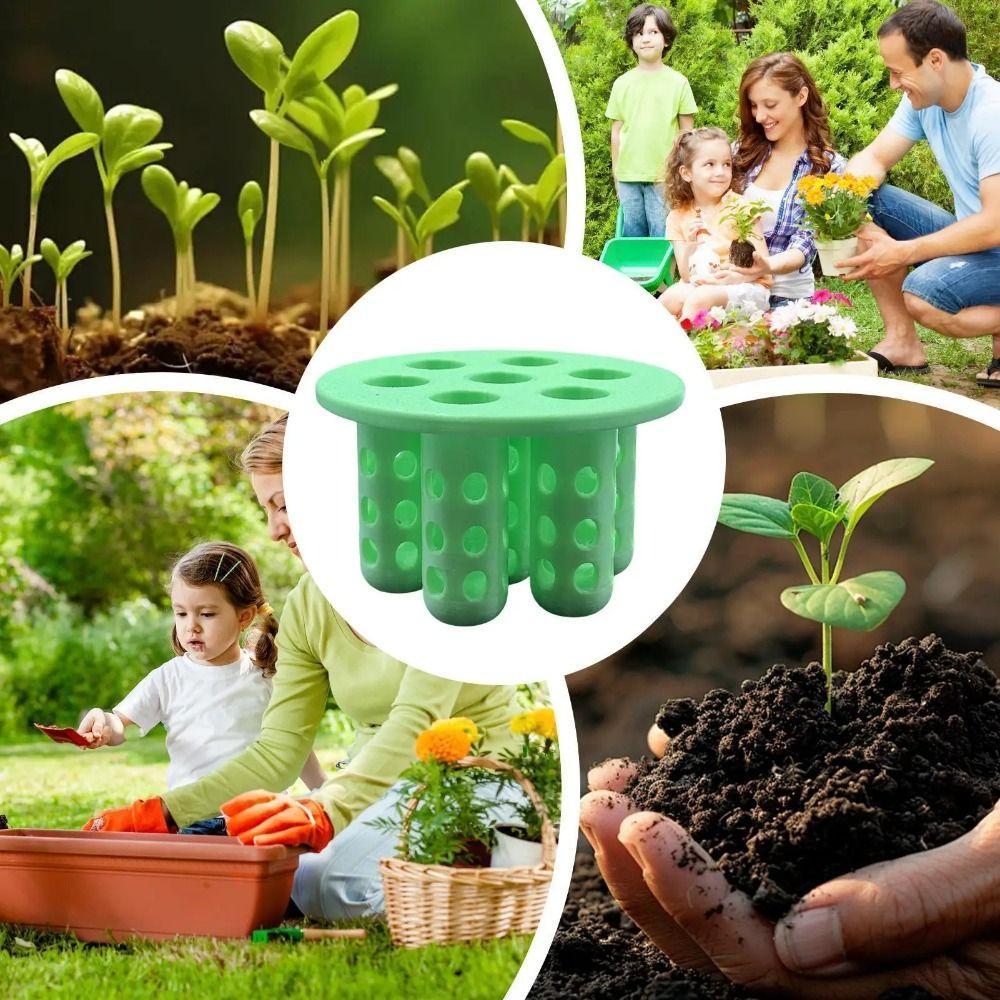 Easy Setup Garden Nursery Pot 7-Hole Plant Growing Tool  for Flowering Plants Compact Green Tray
