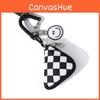 Black And White Checkered Mini Key Holder With Trendy Design For Unisex Daily Accessories
