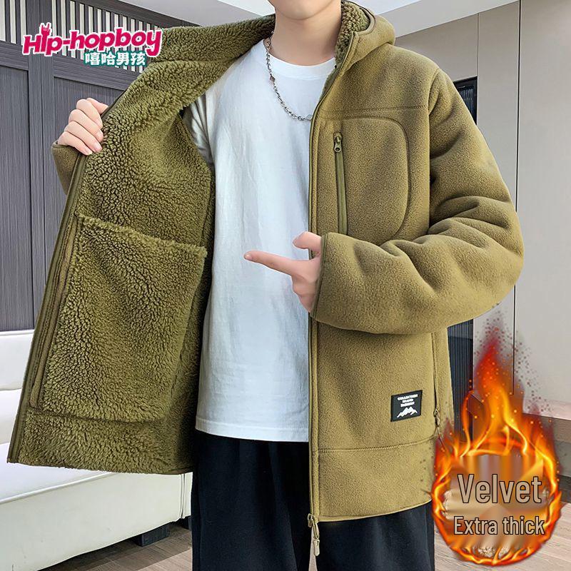Men's Heavyweight Hooded Fleece Jacket - Winter Outdoor Warmth