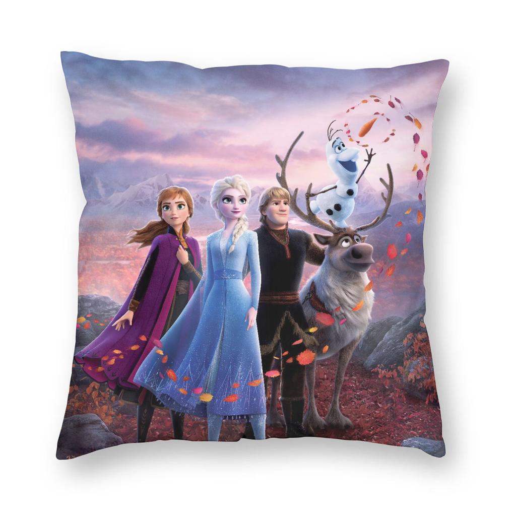 Frozen Princess Elsa  Pillowcase Printed Fabric Cushion Cover Gift Snow Queen Throw Pillow Case Cover Bed Square 18''