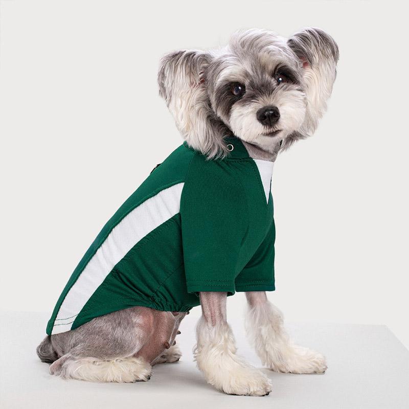

Sporty Sweatshirt For Dog Puppy Clothes Knitted Pet Harness Coat Puppy Clothes with D-ring Kitten Costume Golden RetrieverJacket S зелений