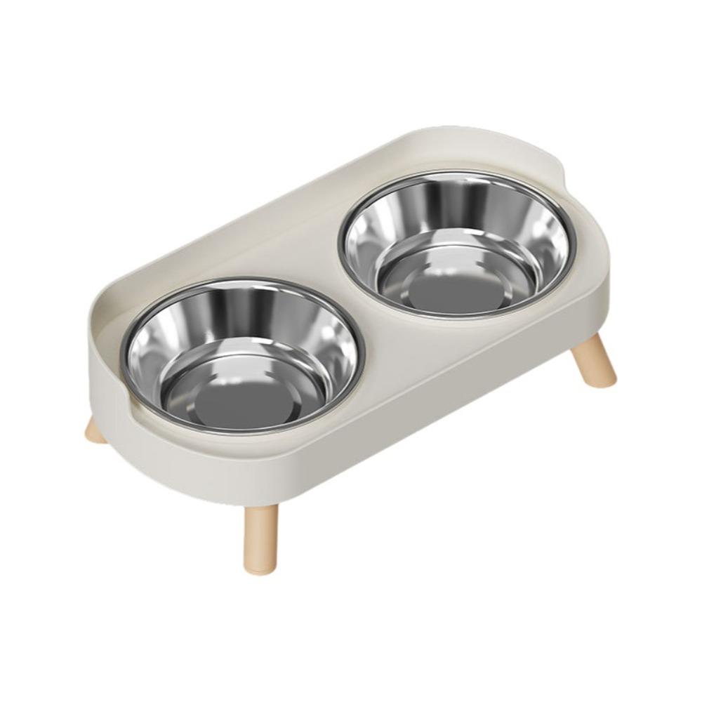 

Миска для собак из нержавеющей стали двойная с защитой шеи миски для воды для кошек миска для кормления кошек путешествия белый