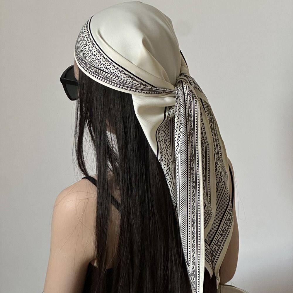 Women's Elegant Sun Protection Triangle Scarf Multiway Wrap Thin Silk Scarf Silk Like Twill Shawl