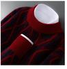 2025 Men’s Autumn/Winter Loose Fit Wool Sweater - Round Neck, Color Block, Plus Size Jacquard Pullover