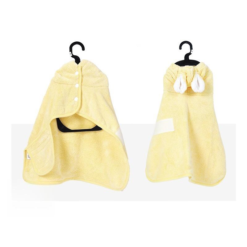 Toalla para Perro de Coral Suave Transpirable Absorbente Bata de Baño para Mascotas Bata para Cachorro Secado Rápido Ropa para Perros para Razas Pequeñas