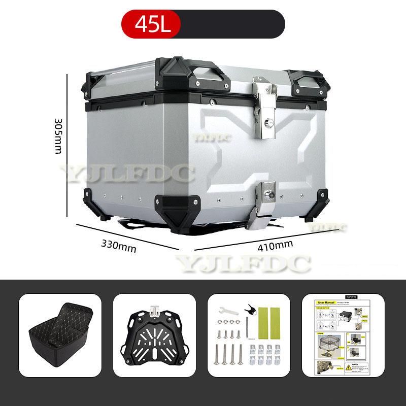 Motorrad Aluminium Topcase 45L 55L 65L Große Kapazität Motorrad Heckkoffer Universelle Gepäck Heckbox Moto Top Case Hohe Quali
