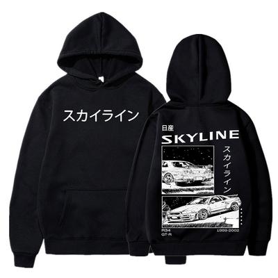 Drift Japanese Anime AE86 Hanorac Initial D Hanorac cu glugă cu două fețe unisex Fashion R34 Skyline GTR JDM Casual Pulovere largi