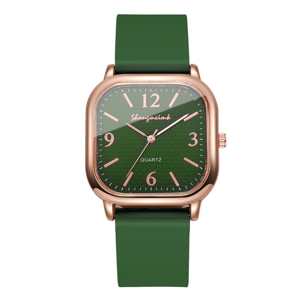 Dámské módní čtvercové křemenné hodinky Dámské silikonové řemínky Analogové náramkové hodinky Reloj Mujer Dívčí hodinky Dárek