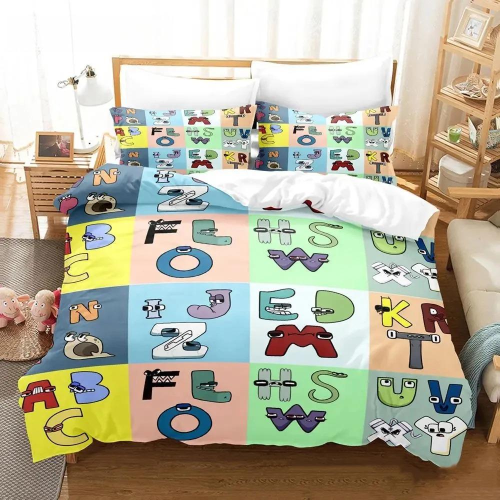 3D Print Cartoon Alphabet Lore A-Z Bedding Set Boys Girls Twin Queen King Size Duvet Cover Pillowcase Bed Boys Adult