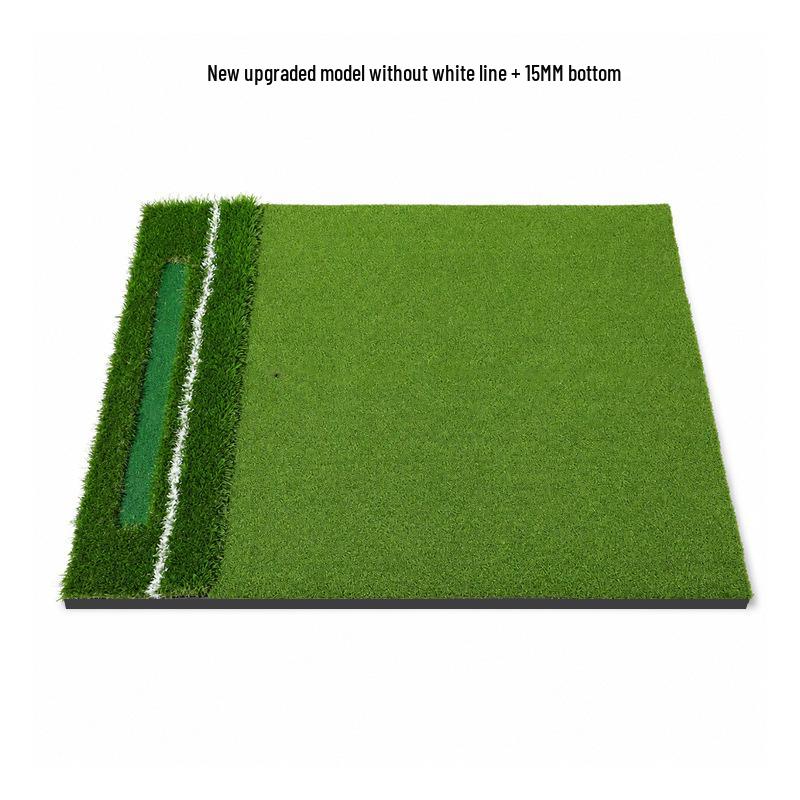 Two-Line Golf Practice Mat with Thickened Insertable Tee and Three-Grass Combination for Swing Training