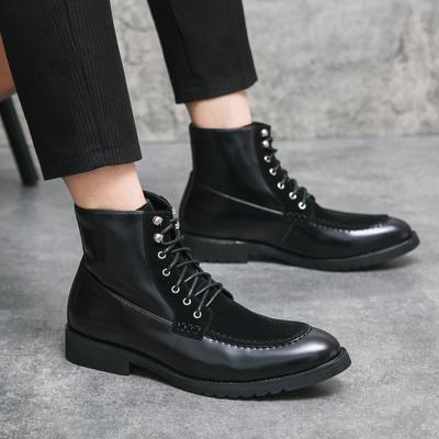 Men Outdoor Boots Lace Up Oxfords Black Comfortable Ankle Boots Men Shoes Wear-resistant Lace-up Short Men's Motorcycle Boots