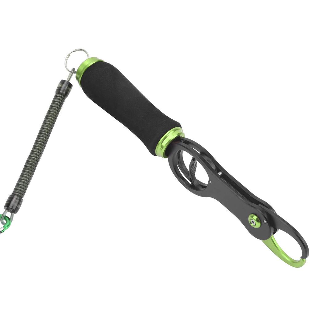 Aluminum Fish Grip, High-Density EVA Material Handle Grip with High Elasticity Hanging Rope and Carabiner, for Home Use (Green)