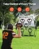 1828.8x1828.8mm Football Trainer Throwing Net, Training Throwing Target Practice Net with 5 Target Pockets, Knotless Net Includes Straps and Portable