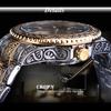 Mechanische Herrenuhr Automatische Armbanduhr Luxus Diamant Edelstahl Skelett Uhren Gold Relogio Masculino