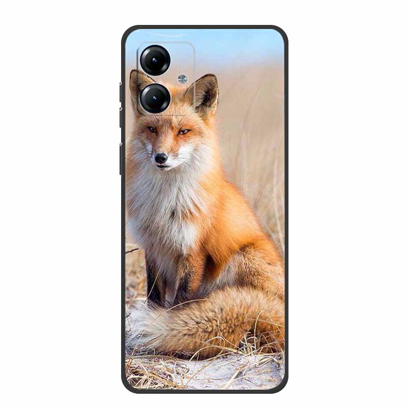 For Motorola Moto G84 5G Case Silicone Soft Wolf Lions Cat Black Bumper Funda Coque for Motorola Moto G54 5G TPU Protective Bag