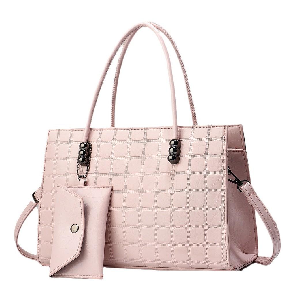 Elegant Pu Leather Tote Bag With Trendy Plaid Design Ideal For Everyday Outfits In Multiple Colors