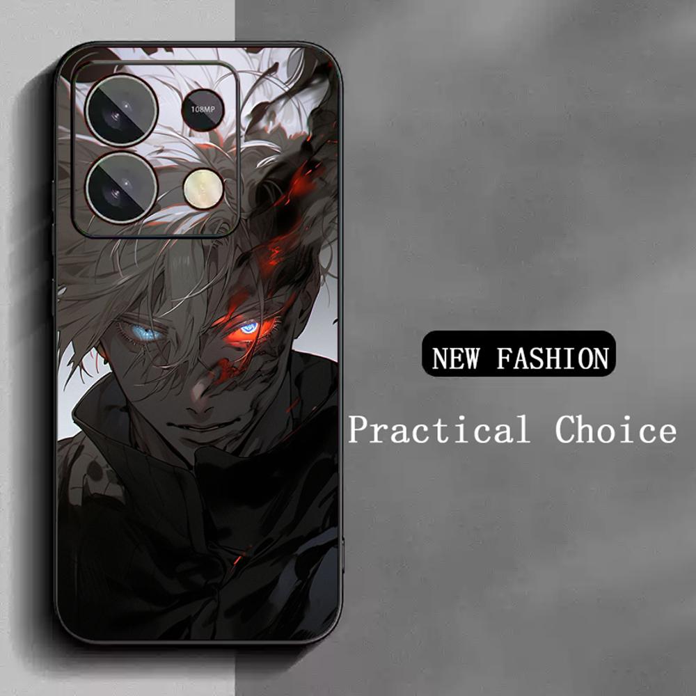 Satoru Gojo Hot Anime Man Poster Phone Case For Redmi Note 14 13 12 11 Pro Plus S 5G 14C A3 Soft Black Phone Cover