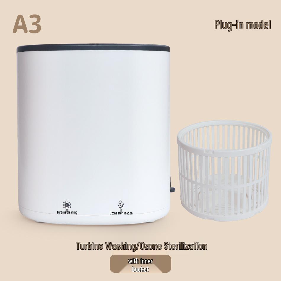 Nešiojama išmani mini turbininė skalbimo mašina apatiniams, kelnaitėms ir kojinėms su ozono valymu