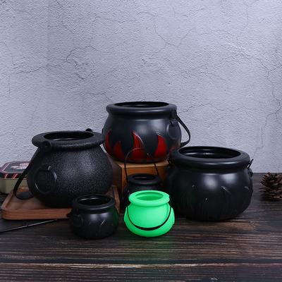 Halloween Candy Kettles Pot Halloween Cauldron Bucket With Handle Kids Toy
