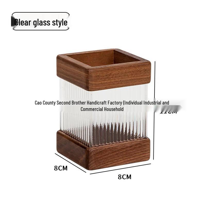 In Stock Wooden Kung Fu Pen Holder - Chinese Style Tea Caddy, Knife Holder, Makeup Brush & Office Desk Organizer