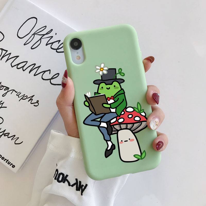 

Чехол для телефона Cottagecore Frog Mush Kawaii, мягкий однотонный чехол для iPhone 11 12 13 mini pro XS MAX 8 7 6 6S Plus X XR 11 pro max