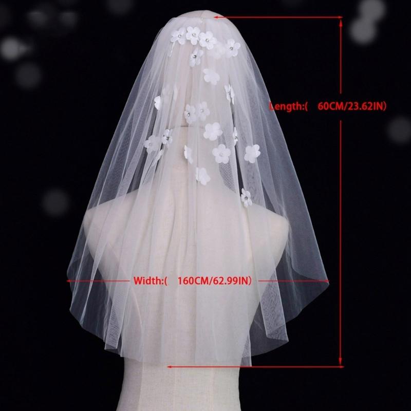 Elegant Bridal Veil Bachelorette Party Decorations Bride To Be Gift Bridal Shower Wedding Single Layer with Rhinestones