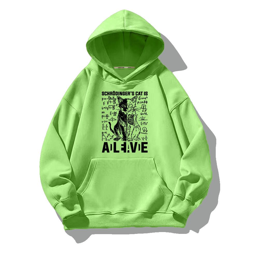 Schrödingers Katze Tot und Lebendig Physik Hoodie Herren Damen Ästhetische Sweatshirts Herbst Übergroße Pullover Kreativer Harajuku Hoodie