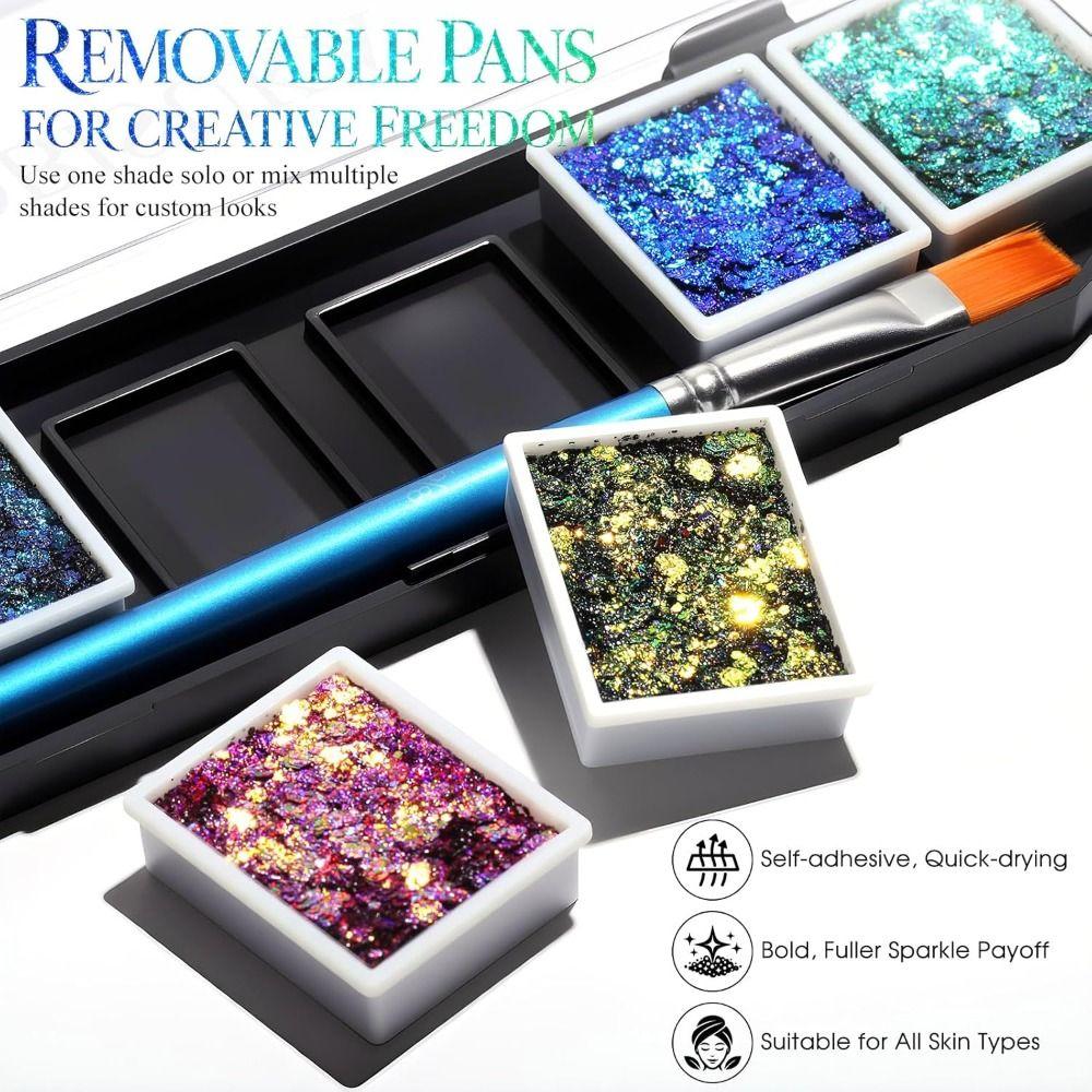 Removable Pans Color Shifting Glitter Lightweight Face Glitter Creative Gift Self Adhesive