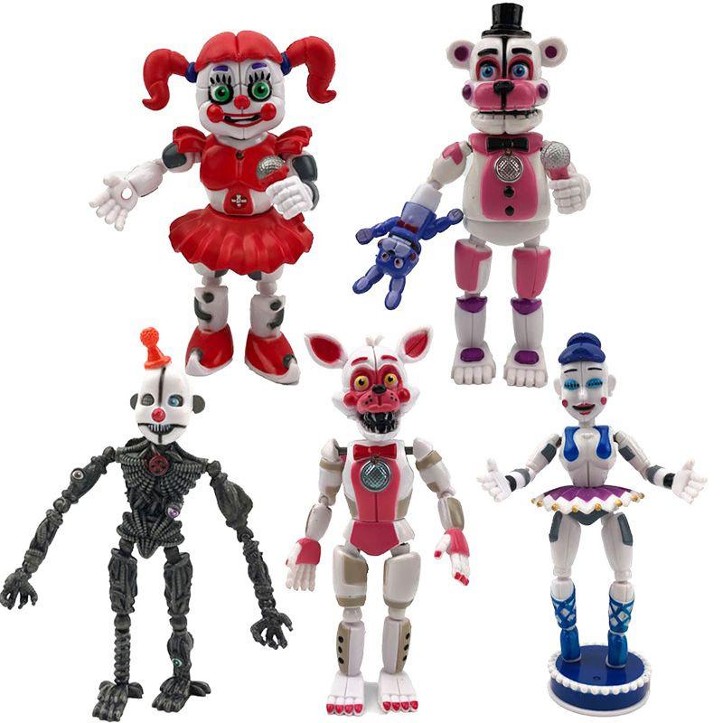 5pcs Fnaf Five Nights At Freddys Light Up Action Figures With Safe Pvc Material Perfect As Kids Gift And Ornament
