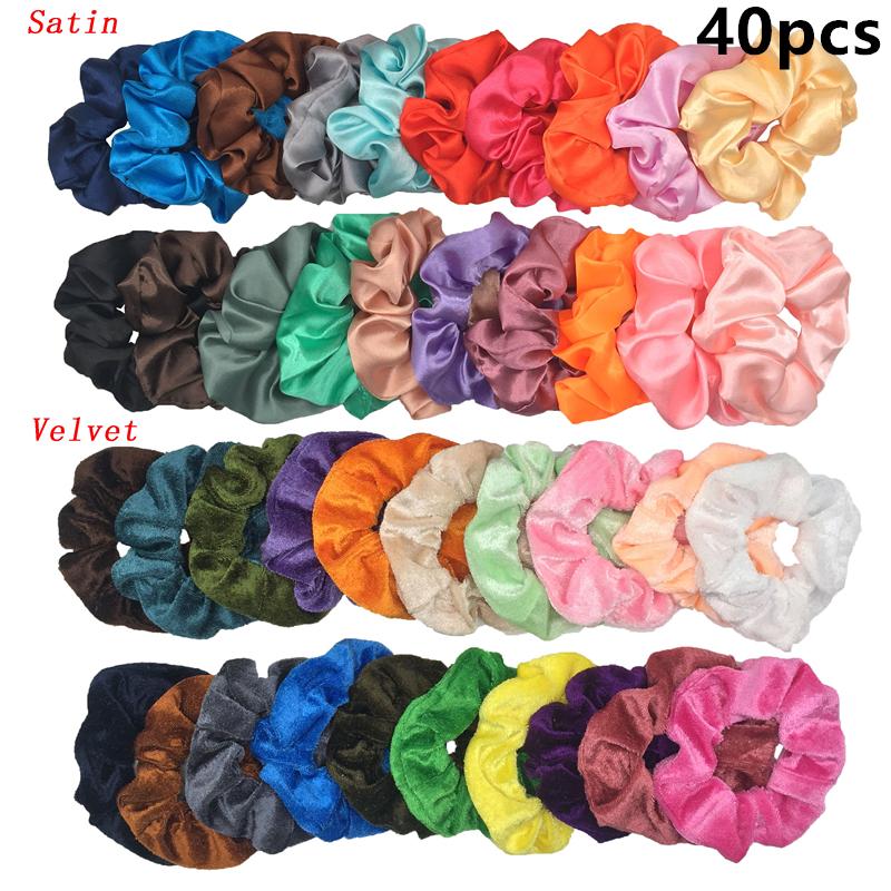 50/40/30 Stück/10 Stück Haargummis für Frauen Mädchen Plüsch Elastisches Band Gummiband Weihnachten Weihnachtsmann Accessoires Flauschiger Kunstpelz Satin