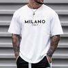 Men's Letter Print Round Neck Short Sleeve T-Shirt
