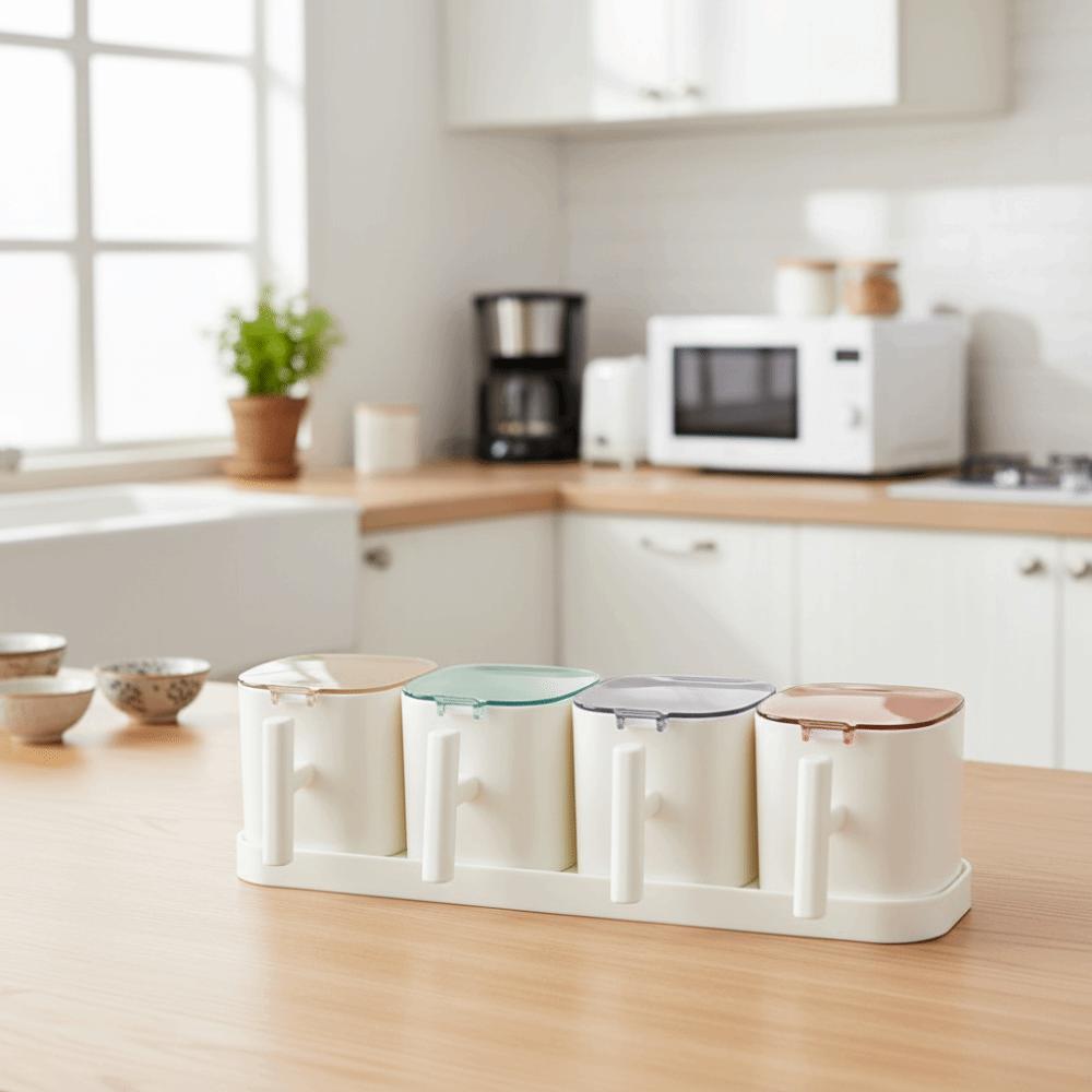 Airtight Spices Box Dividing Grids Condiment Bottle Spice Tools Seasoning Organizer  Food Storage