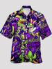 TEMU Y1 Men's Short Sleeve Cardigan Lapel Hawaiian Shirt Four Leaf Clover 1D Digital Printed Shirt