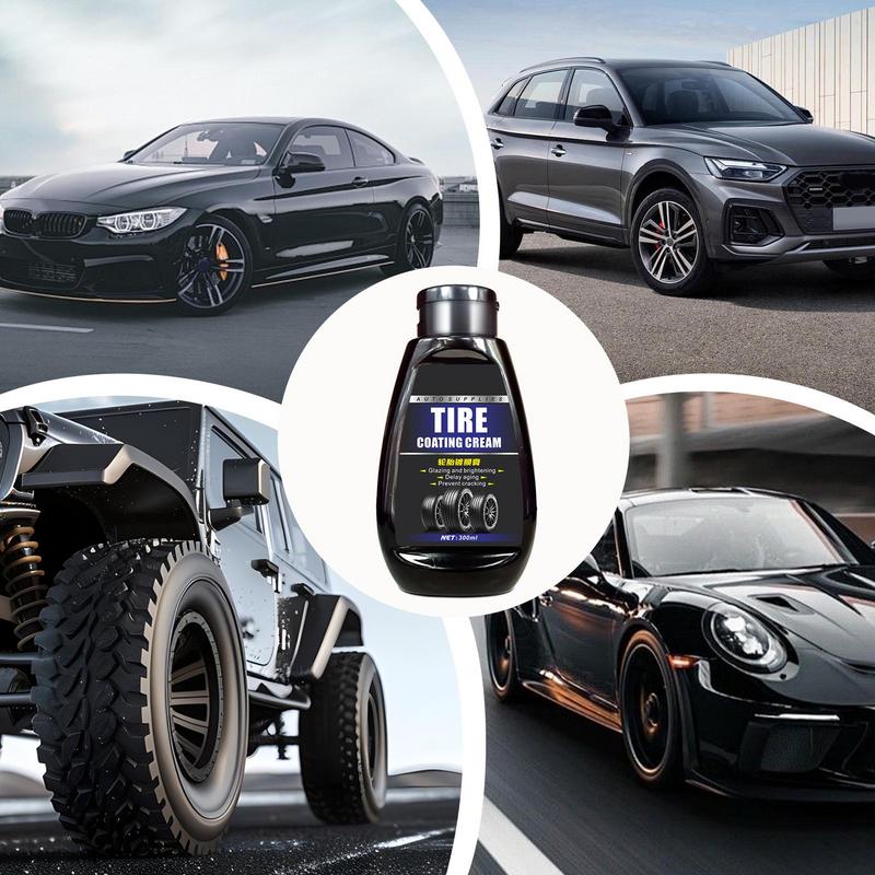 Tire Dressing Gloss Wheel Shine Finish UV Resistant Wheel Dressing Cleaner Lasting Gloss Coating Protectant 300ml For Cars