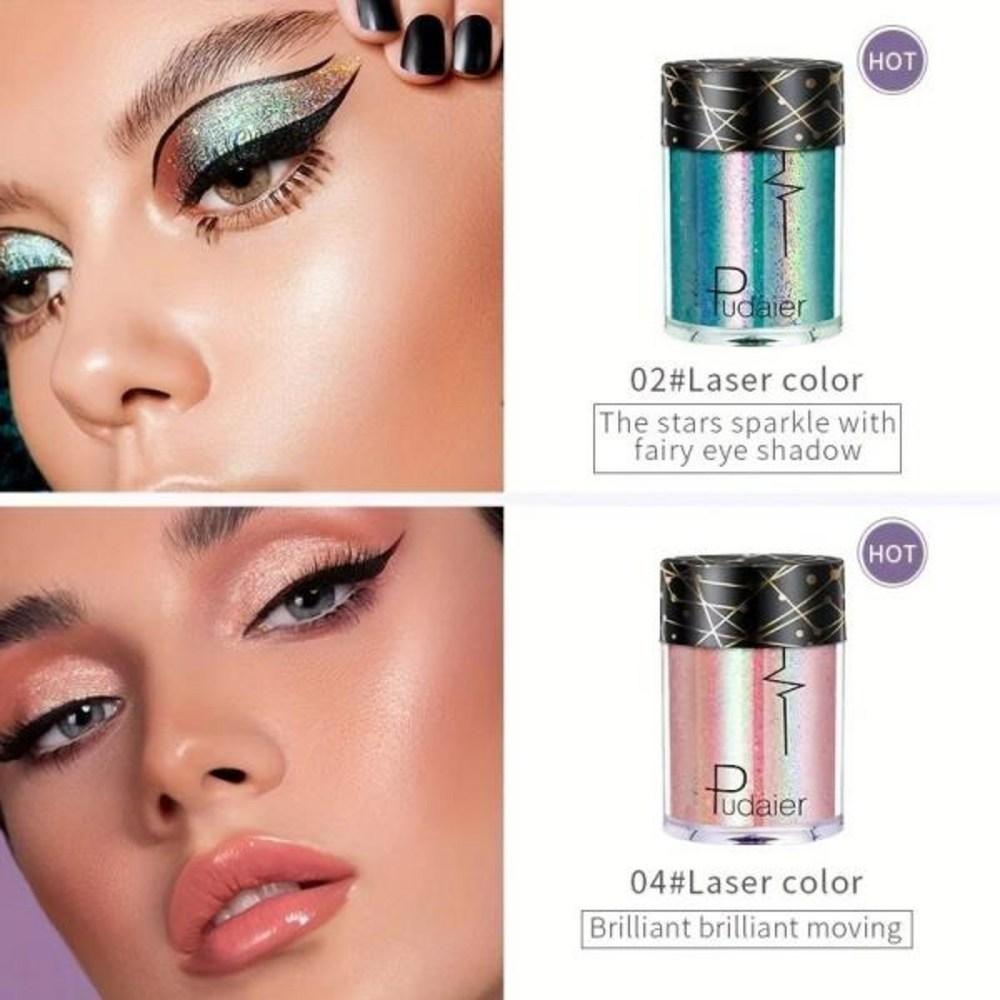 Glitzernder Lidschattenpuder mit Pailletten 24 Farben Einfach zu verwenden und langanhaltend, 1 Stück