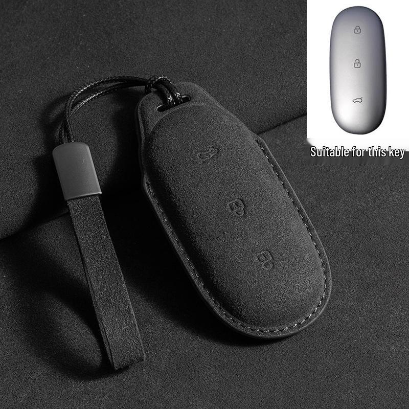 Ideal L6-L9 Three-Color Suede Key Cover with Buckle - Car Interior Accessory