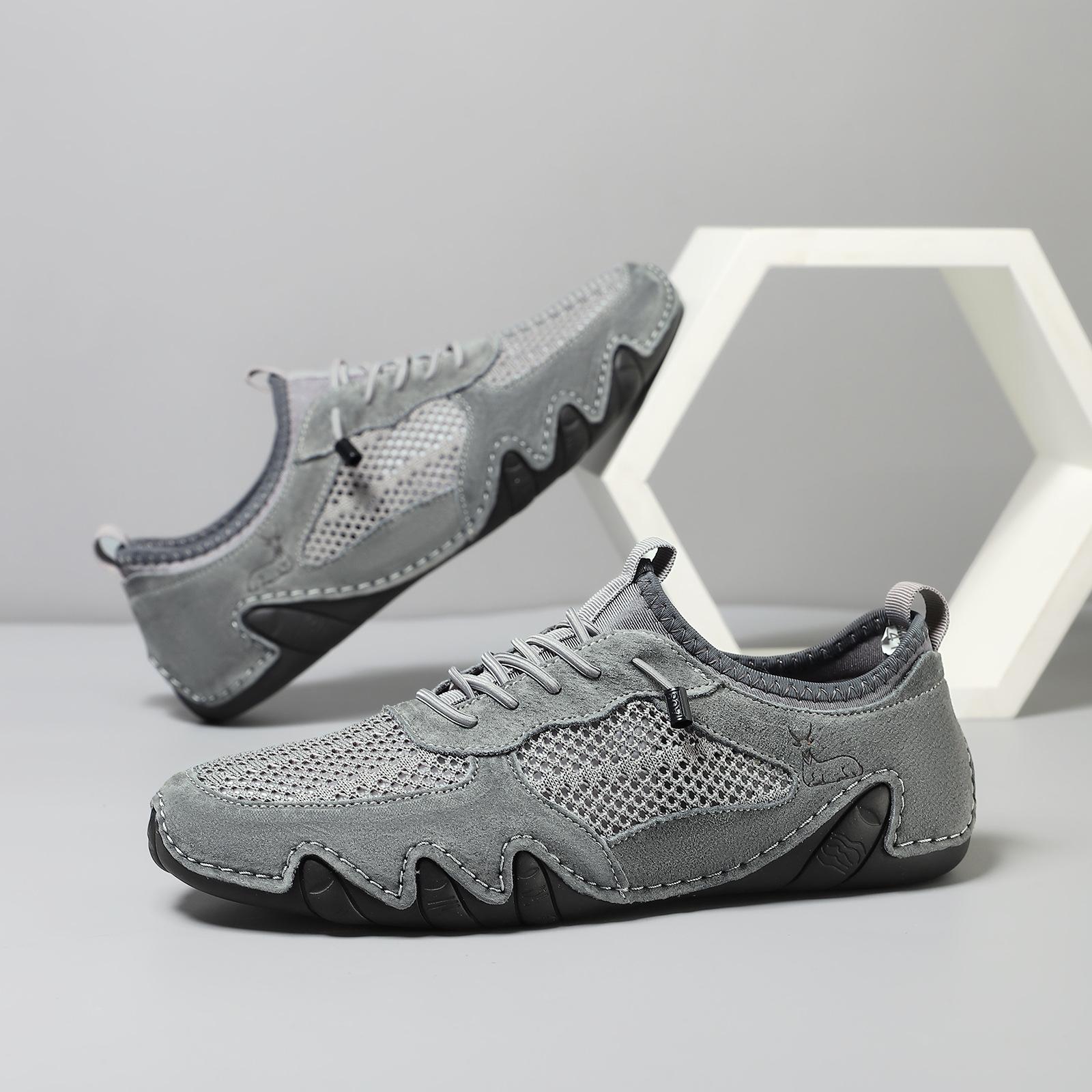

New Men s Casual Sneakers Large Size Sewn Leather Mesh Shoes Octopus 35