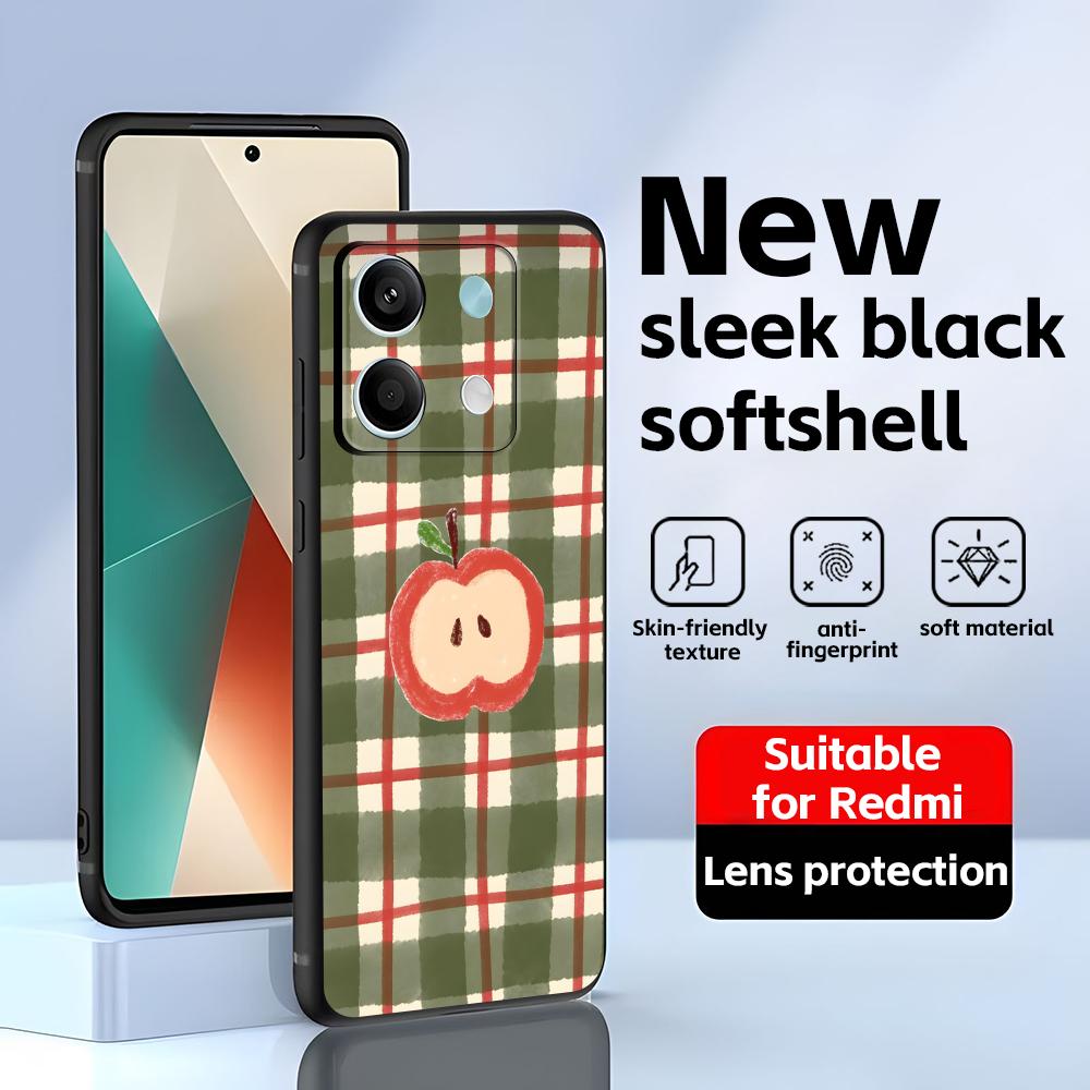 Fruit Art Images Phone Case For Redmi Note 14 13 12 11 Pro Plus S 5G 14C A3 Soft Black Phone Cover