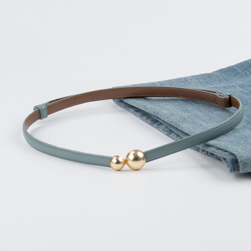 Buckle Women'S Belt Genuine Leather Women'S Belt Cowhide Waist Thin Women'S Belt Decorative Women'S Style