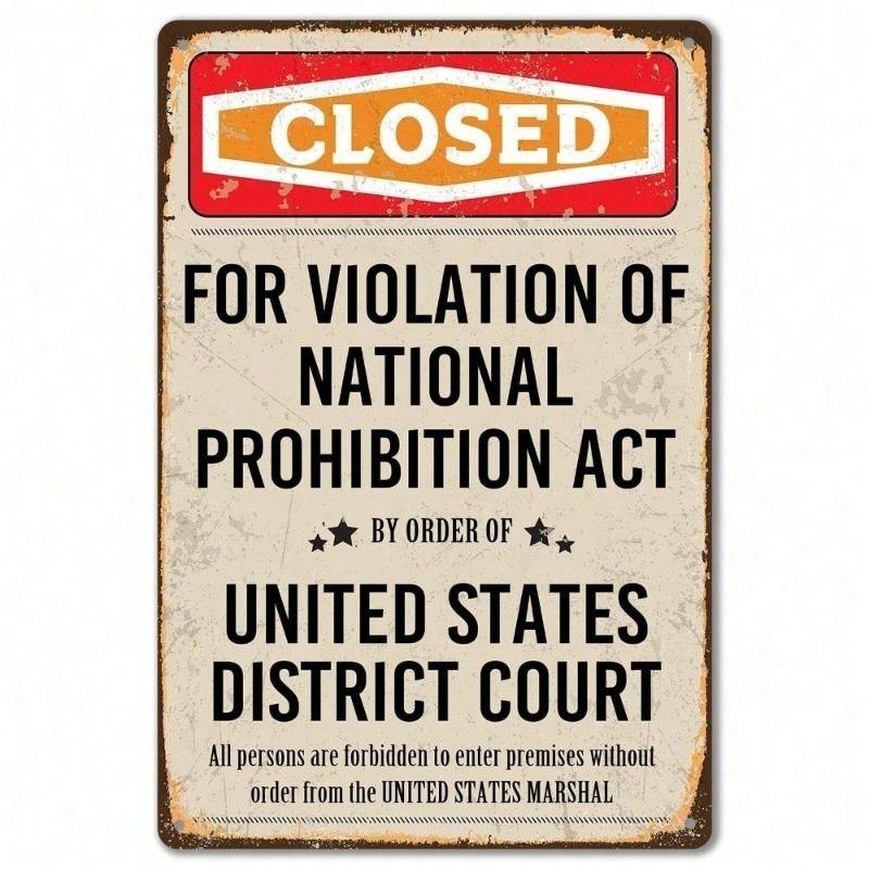 Metal Wall Art Vintage Prohibition Bar Sign Pub Decor