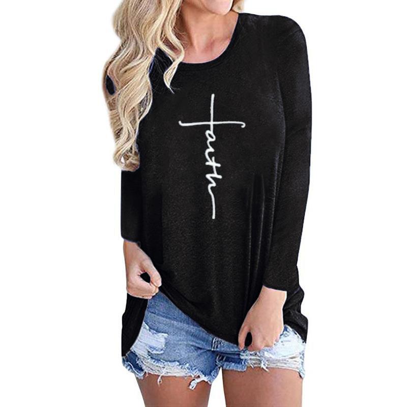 

Тонкие женские пуловеры с длинными рукавами и круглым вырезом, повседневные женские свободные толстовки с принтом букв S чёрный