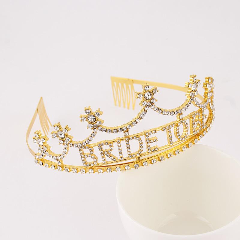 Rhinestone 'Bride To Be' Crown Headband - Fashion Wedding Headdress