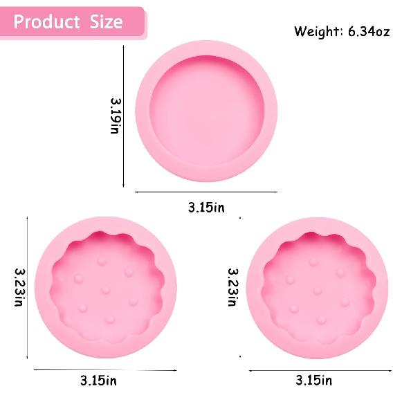Sandwich Cake Silicone Mold Set, Set of 3, Round Stuffed Cake Baking Molds for Desserts, Pink