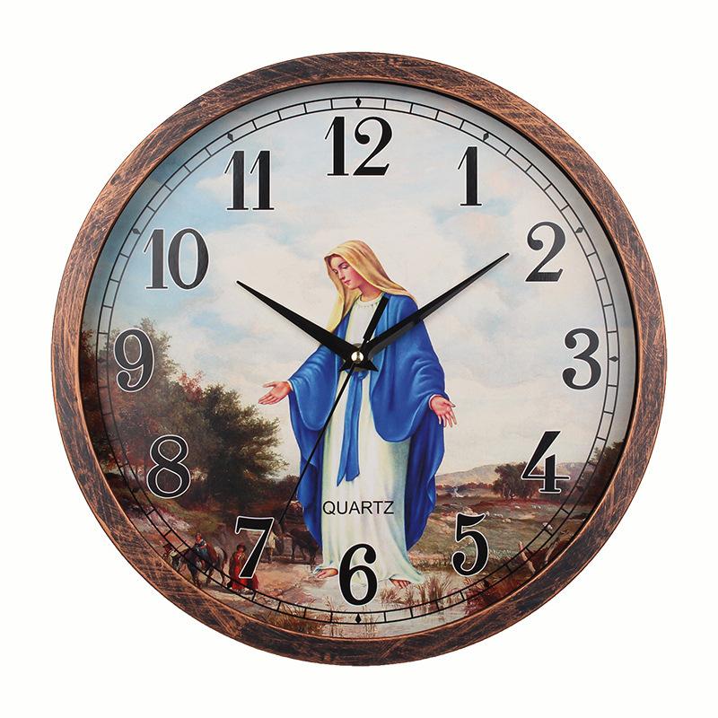 New Jesus Wall Clock Bedroom Living Room Home Decoration Wall Clock Living Room Dining Room Silent Wall Clock