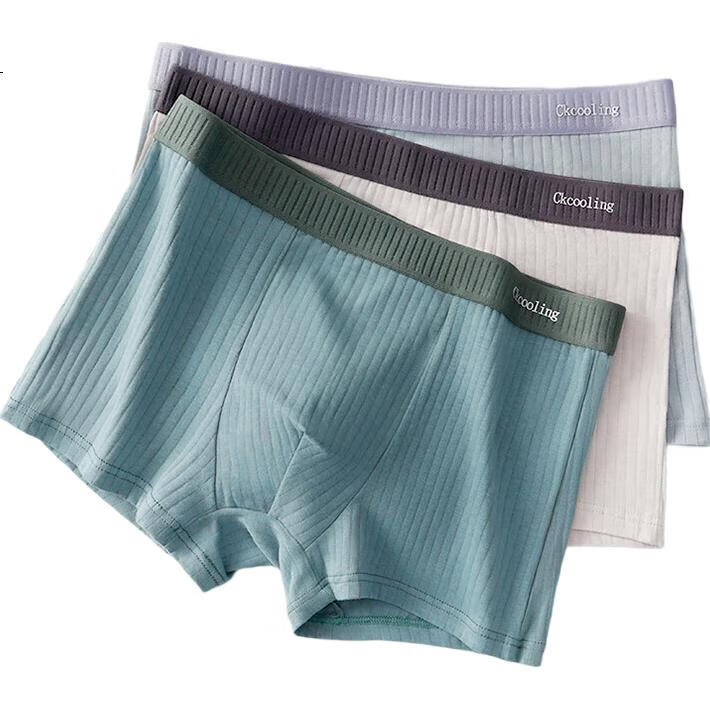 Dushiliren Men's Underwear, 3A Antibacterial Youth Pure Cotton Boxer Briefs, Men's Underwear, Square-Cut Shorts