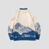 Toamnă și iarnă Tie-dye Zăpadă Munte Brand Trendy Pulover cu gât rotund Pulover bărbătesc pentru bărbați Pulover cu mânecă lungă de colegiu pentru bărbați