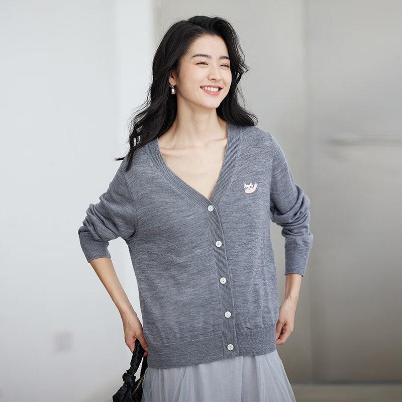 

Sinuofude Women s V-Neck Cashmere Cardigan S