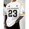 Letnia Koszulka Męska z Nadrukiem Los Angeles Numer 23 Krótki Rękaw Sportowa Koszulka Baseballowa Oversize 6 Kolorów Koszulki Ubrania Męskie
