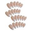 European & American Almond-Shaped White French False Nails - Simple Press-On Nail Art